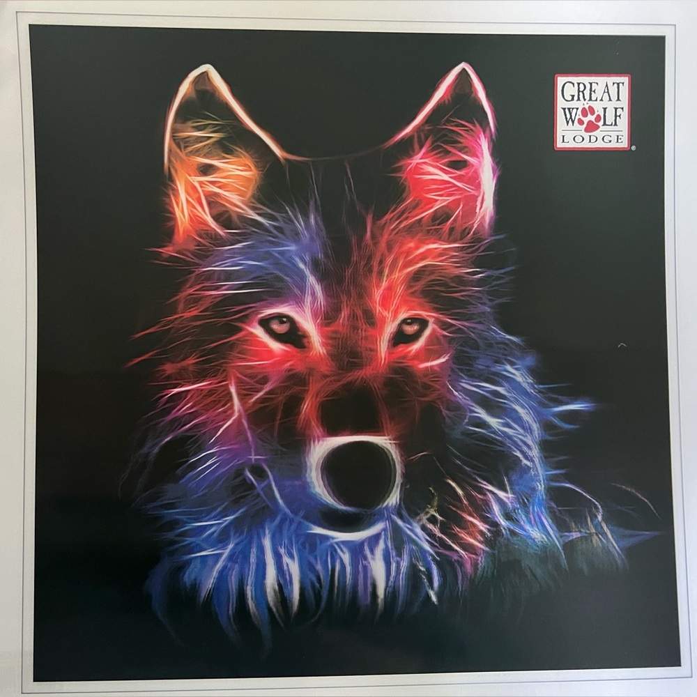 New 👍Colorful HOLOGRAPHIC 🐺 Wolf Art Print